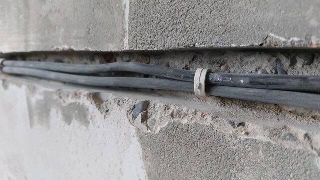 Electrical Cables in Concrete Wall
