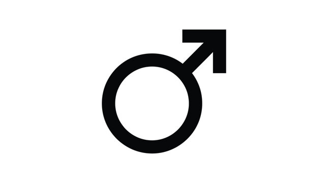 Male symbol representation a black silhouette against a white background silhouette masculine
