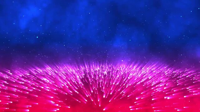 Dark abstract blue and red smoke motion background with glowing fog waves, cinematic light blend, soft dreamy texture, atmospheric neon haze and smooth flowing animation effect