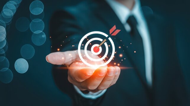 Target sight with arrow hitting bullseye