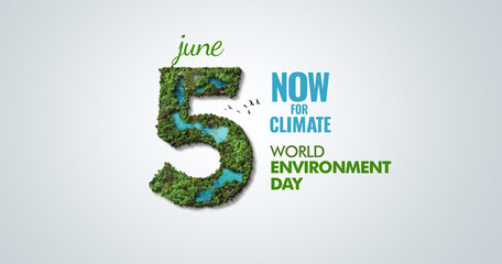 Obraz premium Now for climate. World environment day concept background. Ecology concept. Global Warming and Climate change concept Background.