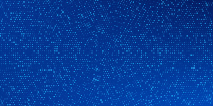 Blue Tech Finance Fintech Background Abstract Pixel Pattern. Abstract Business Tech Science Random Squares Mosaic Vector Backdrop