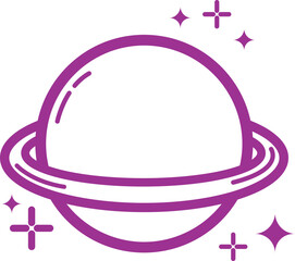 saturn planet minimalist space exploration element transparent design © KhaerulL