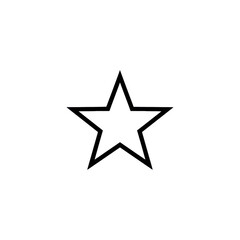 Obraz premium A single symmetrical five-pointed star icon with bold black lines on a solid white background, embodying the concept of minimalist graphic design