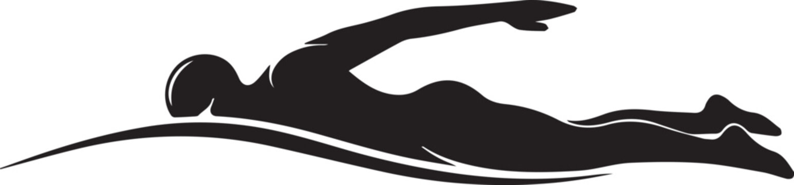 Swimmer performing butterfly stroke in water