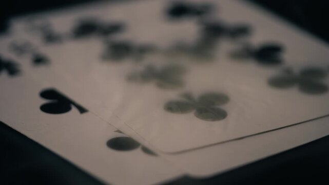 Playing cards reveale by smoke