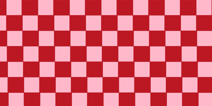 Seamless repeat pattern with ditsy hand drawn checkerboard in cotton candy pink and red. Soft pink and red checker for Valentines day, girls, cosmetics, teen projects and more