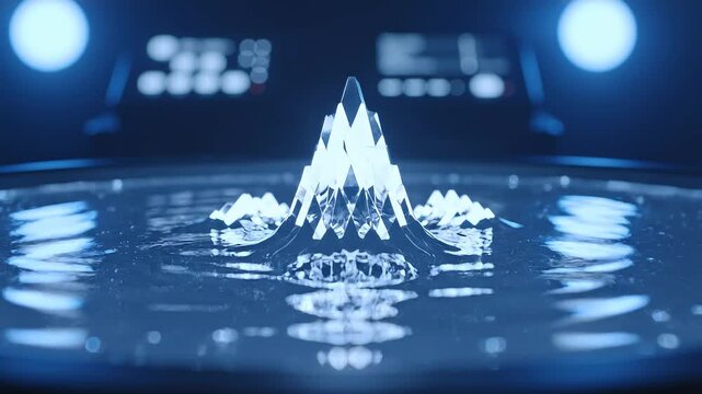 Abstract Blue Liquid Sound Wave Vibration and Ripples Video