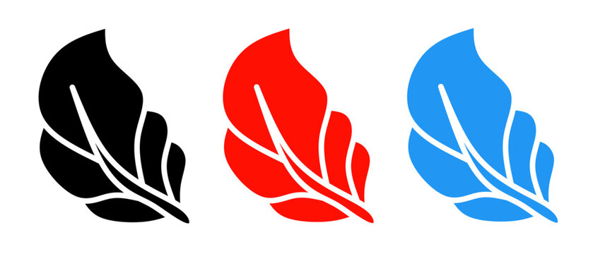 Leaves icon illustration set with colorful. Stock vector.