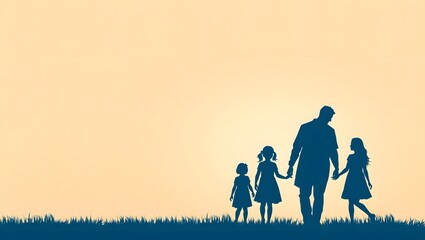 Fototapeta premium Beautiful Sunset Silhouette – People Family Couple Sun Sky Love Nature Child Happiness Beach