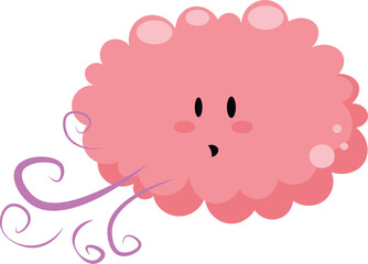 Fototapeta premium Cute Pink Cloud Moon and Sun Illustration for Kids Design