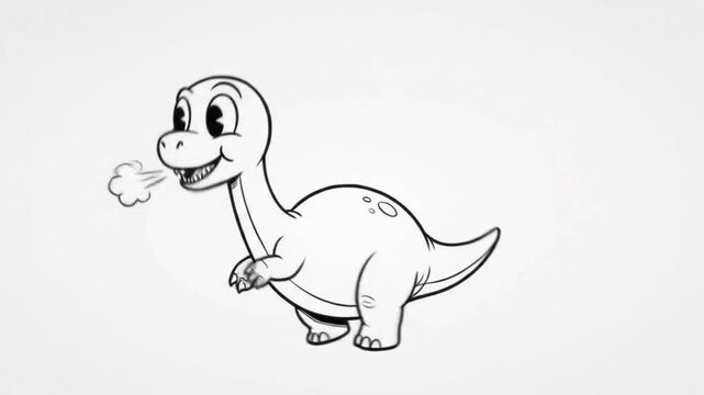 Cute dino animation walking back and forth