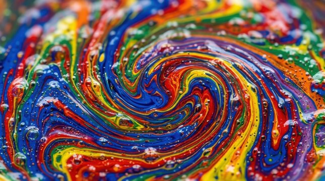 Colorful liquid paint swirl pattern abstract