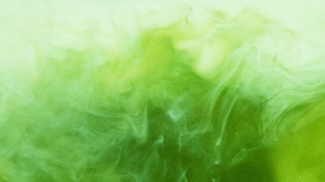 Macro Pour of Milk Into Iced Matcha Latte , Super Slow Motion
