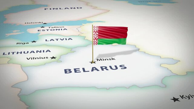 Belarus Map Flag 4K Loop