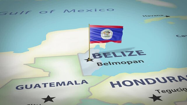 Belize Map Flag 4K Loop