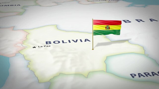 Bolivia Map Flag 4K Loop