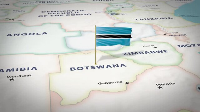 Botswana Map Flag 4K Loop