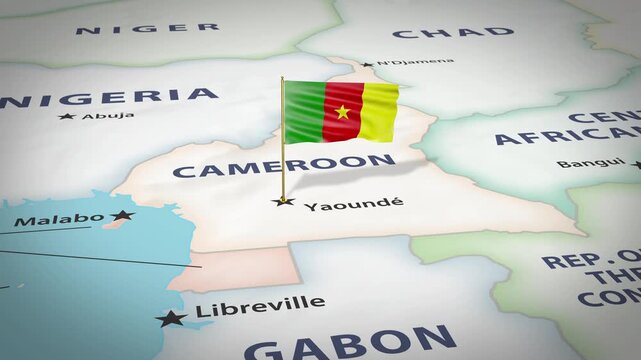 Cameroon Map Flag 4K Loop