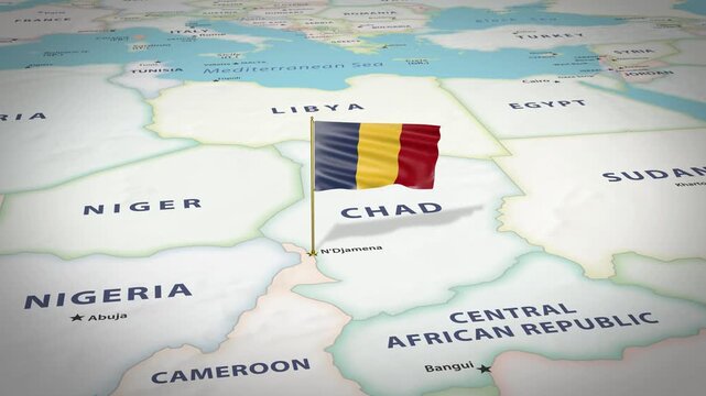 Chad Map Flag 4K Loop