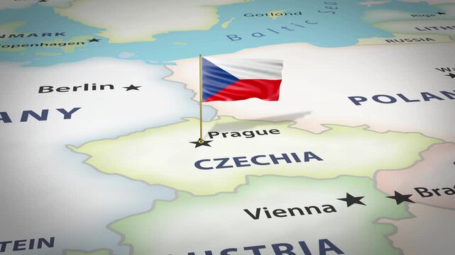Czechia Map Flag 4K Loop