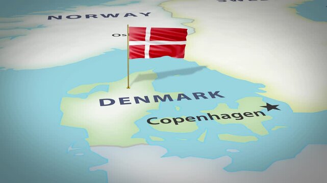 Denmark Map Flag 4K Loop