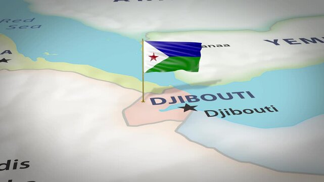 Djibouti Map Flag 4K Loop