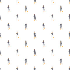 Diver figures in wetsuits and flippers forming a repeating pattern on white © nsit0108