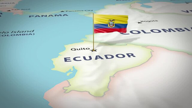 Ecuador Map Flag 4K Loop