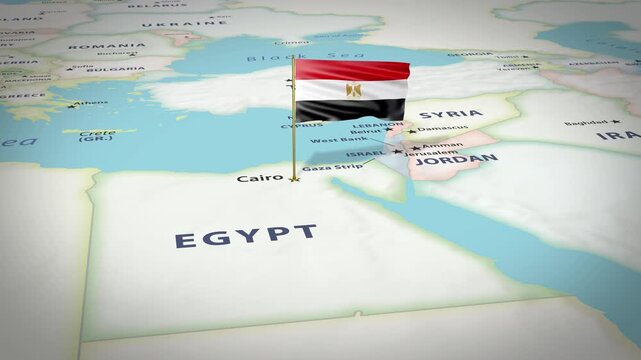 Egypt Map Flag 4K Loop