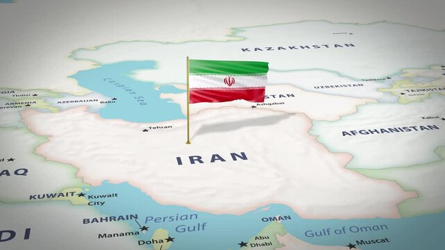 Iran Map Flag 4K Loop
