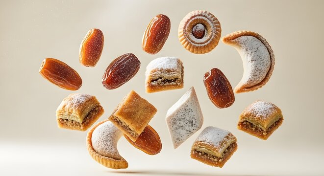 Delicious Middle Eastern sweets, traditional Ramadan desserts, Eid al-Fitr treats