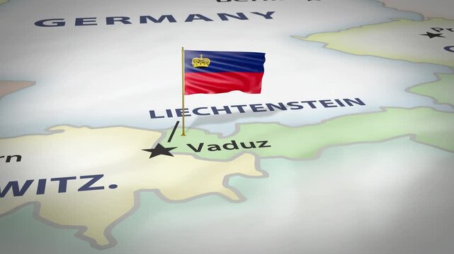 Liechtenstein Map Flag 4K Loop