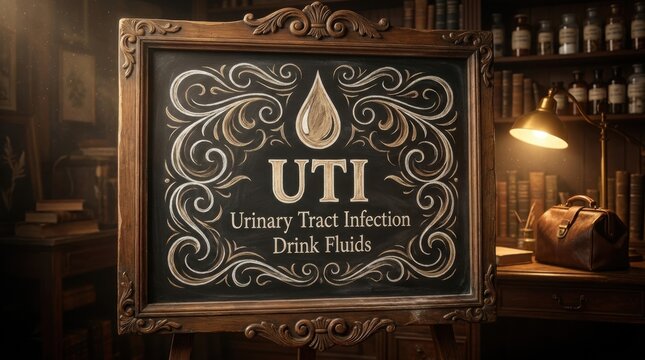 Urinary Tract Infection Information on Vintage Chalkboard Sign