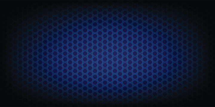 Abstract blue big data visualization with hexagonal network mesh background eps10