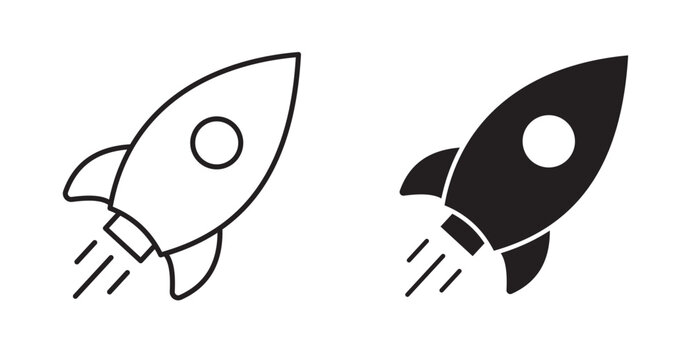 launch icon in black stroke and fill