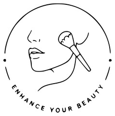 Fototapeta premium Beauty makeup line art logo