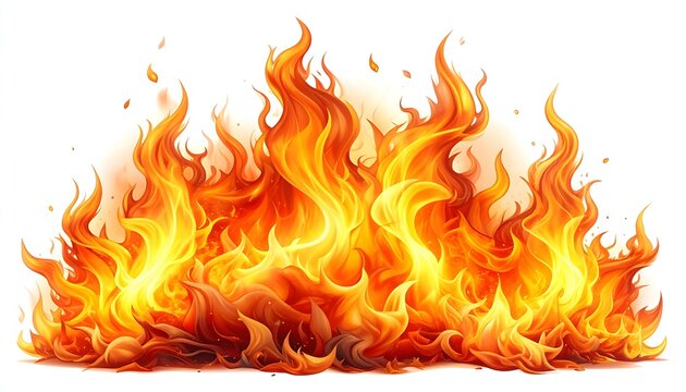 Vibrant orange flames