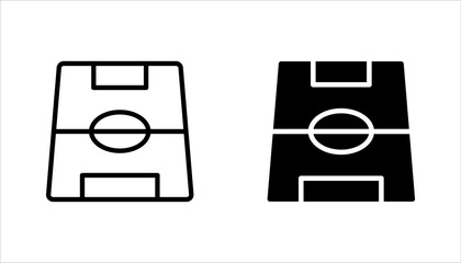 Soccer field icon set, football field icon line style design vector illustration on white background © Ainul