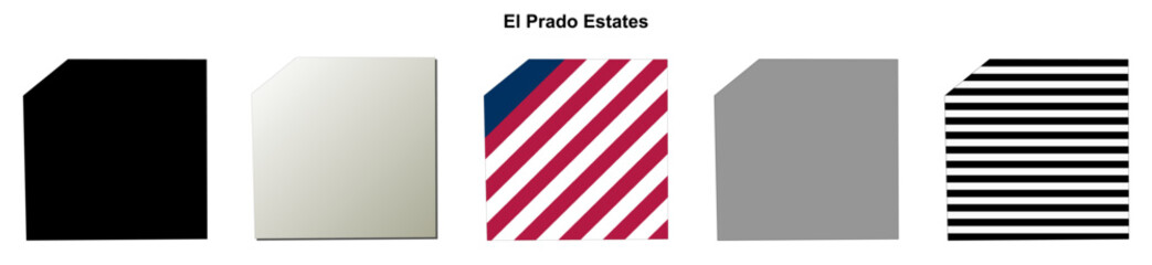 Fototapeta premium El Prado Estates (Arizona) blank outline map
