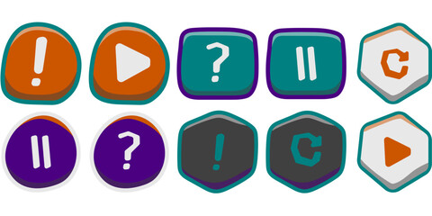 Colorful Game Button Icon © kurawa
