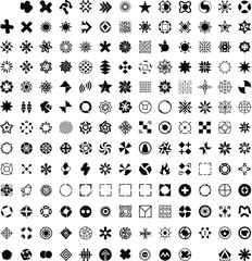 Fototapeta premium Vast collection of abstract black and white graphic icons set