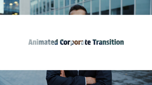 Animated Corporate Transition | Seamless Clean Modern Text Graphic Shape Clean Minimal Presentation Video Opener Pack