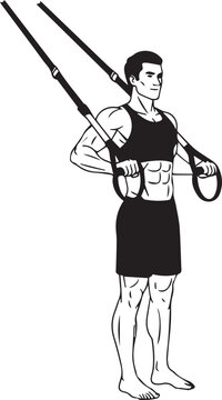 Man doing suspension training with trx straps