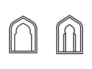 Fototapeta premium Islamic archway designs with pointed tops and rectangular frames architectural elements