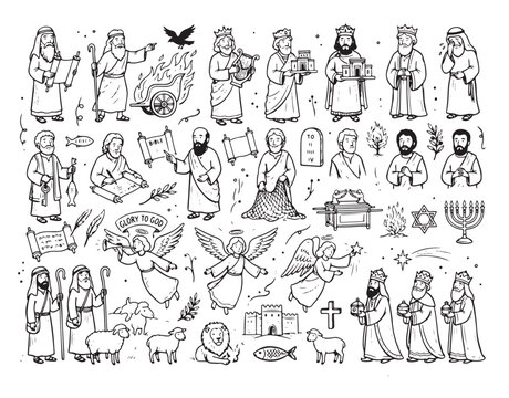 Biblical Heroes and Kings Doodle Set