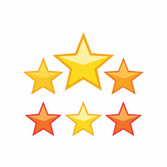 Obraz premium Collection of Five-Pointed Stars in Yellow and Orange Hues