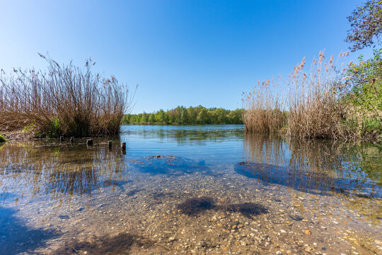 Blick auf den Waldsee Lauer in Leipzig, Deutschland