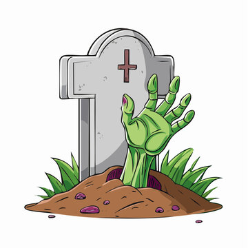 Zombie Hand Emerging from Grave