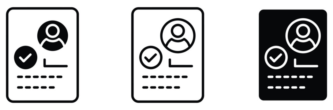 User profile icons with verification checkmarks on ID cards